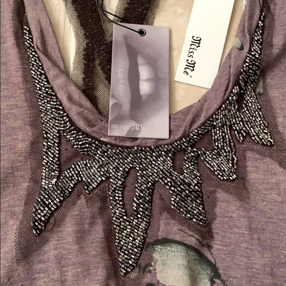 Miss Me evening wear top. With bead accents